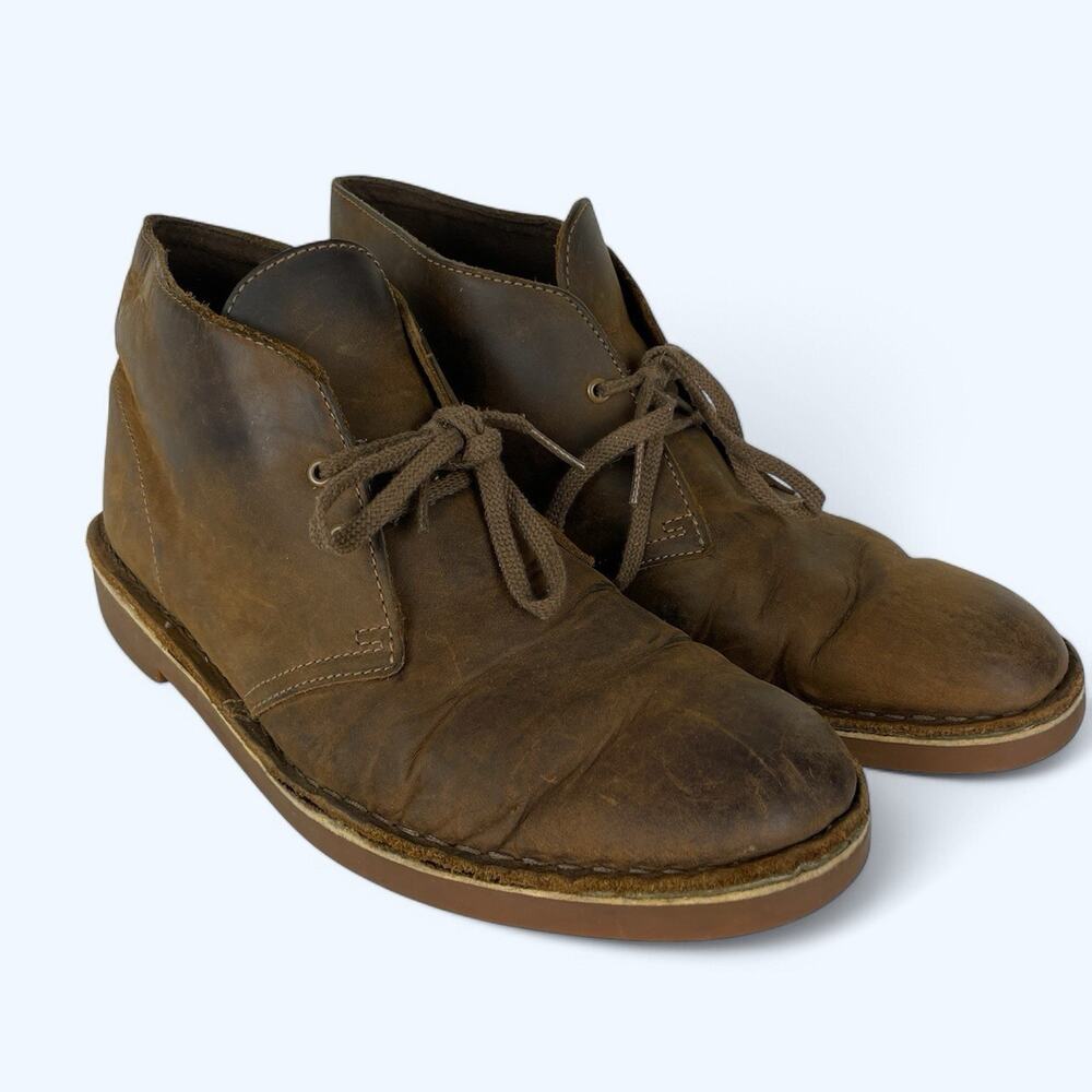 Clarks Men's Bushacre 2 Casual Chukka Boots Beeswax Brown Size 10M